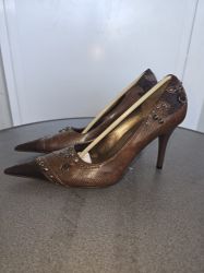 Picture of Damenschuh kaffeebraun mit Nieten