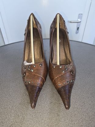 Picture of Damenschuh kaffeebraun mit Nieten Gr. 37