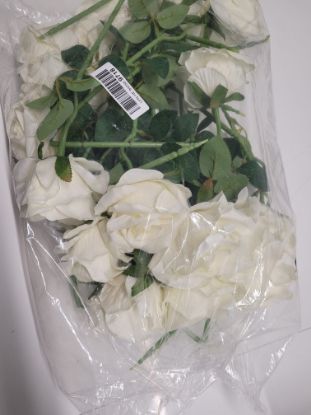 Bild von Plastik Rosen weiß
