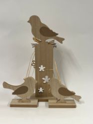 Bild von Rustikale Holz-Dekoration "Vogel-Arrangement"
