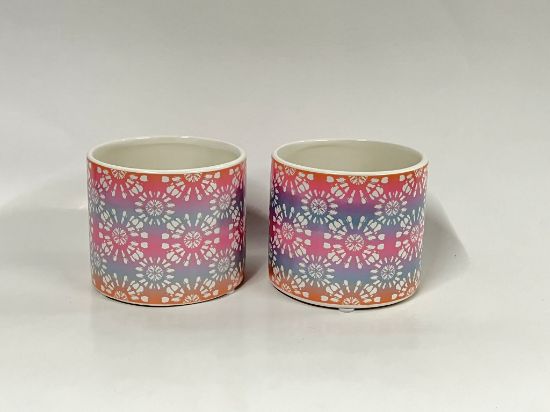 Picture of Set aus zwei farbenfrohen Porzellan-Töpfen