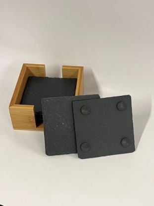 Picture of sechs quadratischen Schiefer-Untersetzern