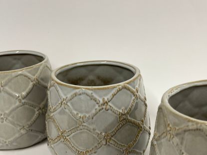 Picture of Set aus drei bauchigen Keramik-Übertöpfen