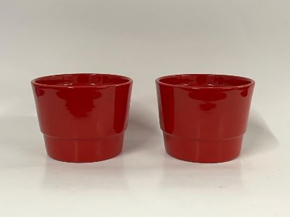 Picture of Set aus zwei leuchtend rotfarbenen Übertöpfen