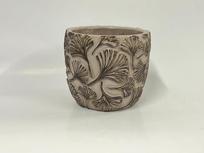 Picture of Stilvoller Übertopf mit Ginkgo-Blatt-Muster