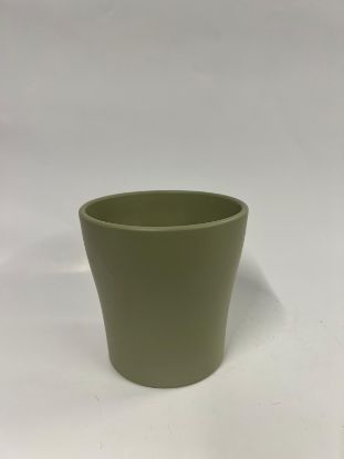 Bild von Eleganter bauchiger Übertopf in Olivgrün