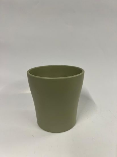 Picture of Eleganter bauchiger Übertopf in Olivgrün