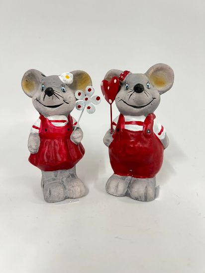 Picture of Set aus zwei liebevollen Keramik-Mäusen