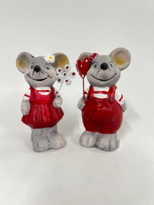 Picture of Set aus zwei liebevollen Keramik-Mäusen