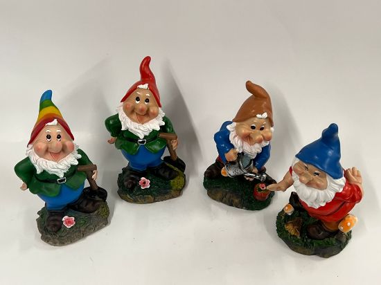 Picture of Set aus vier lustigen Gartenzwerg-Figuren