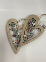 Picture of Set aus zwei dekorativen Holzherz-Anhängern