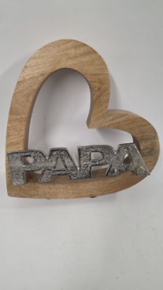 Bild von Dekoratives Holzherz "PAPA"