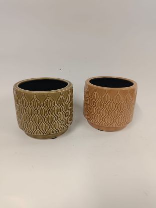 Bild von Set aus zwei Retro-Keramik-Übertöpfen