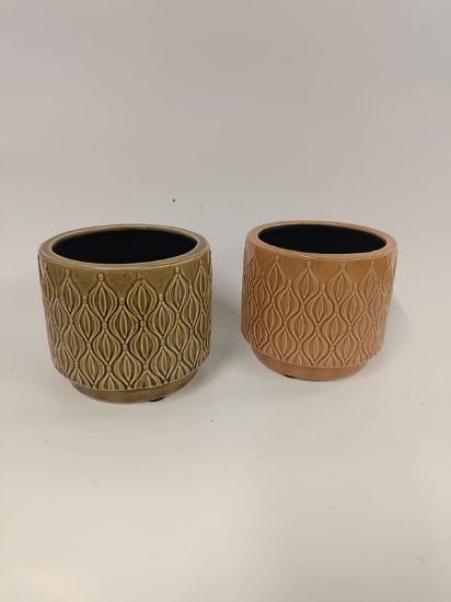 Picture of Set aus zwei Retro-Keramik-Übertöpfen