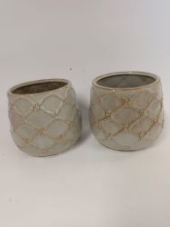 Picture of Set aus zwei bauchigen Keramik-Übertöpfen