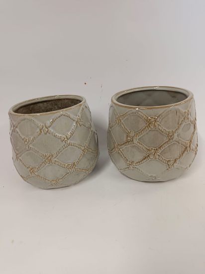 Picture of Set aus zwei bauchigen Keramik-Übertöpfen