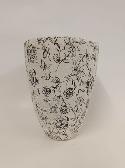 Bild von Große Keramikvase im Shabby-Chic-Rosenmuster