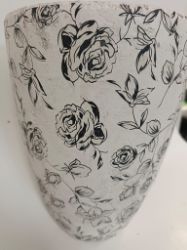 Bild von Große Keramikvase im Shabby-Chic-Rosenmuster