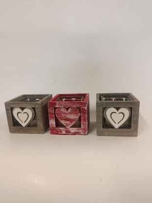 Bild von Rustikale Herz-Windlichter im 3er-Set