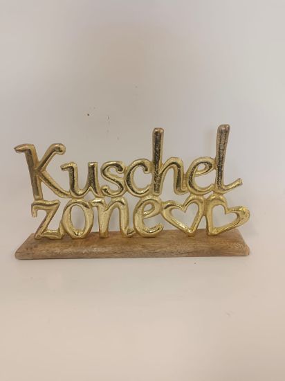 Picture of Goldener Metall-Schriftzug "Kuschelzone"
