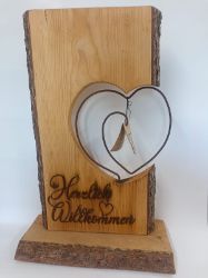 Picture of Badeko Holzständer "Herzlich Willkommen"