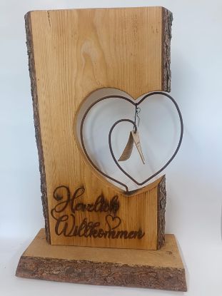 Bild von Badeko Holzständer "Herzlich Willkommen"