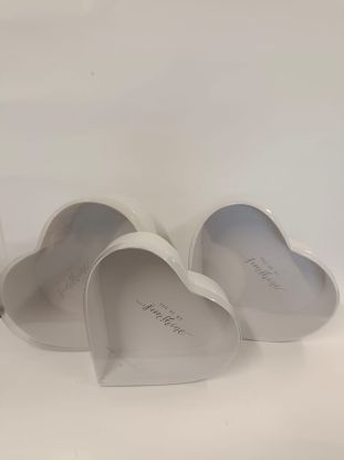 Bild von 3er Set weiße Herzboxen