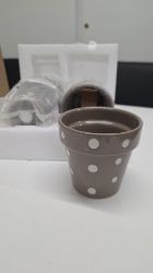 Picture of grau-weißer Keramik-Blumentopf