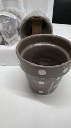 Picture of grau-weißer Keramik-Blumentopf